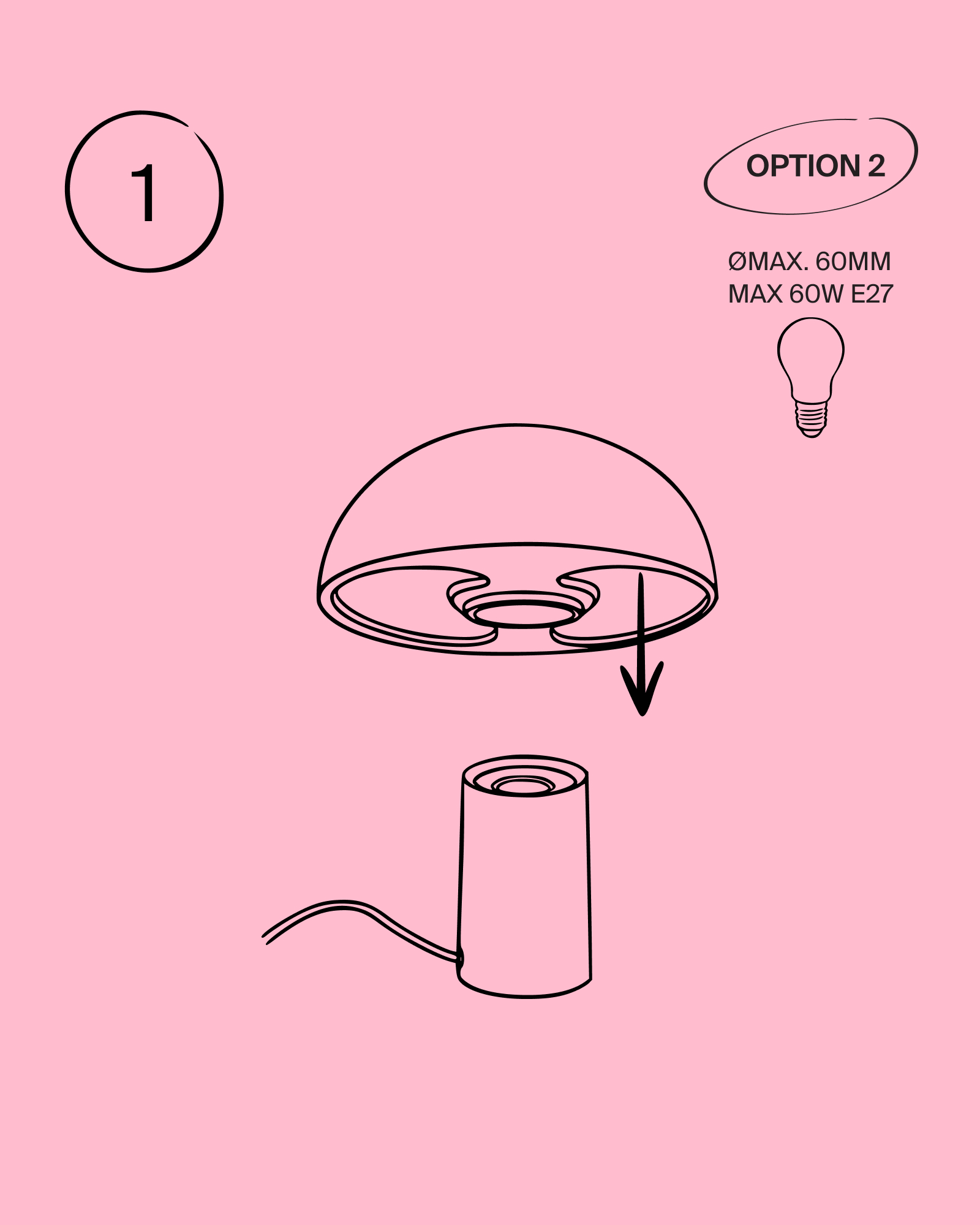Cogumelo Keramiklampe lime