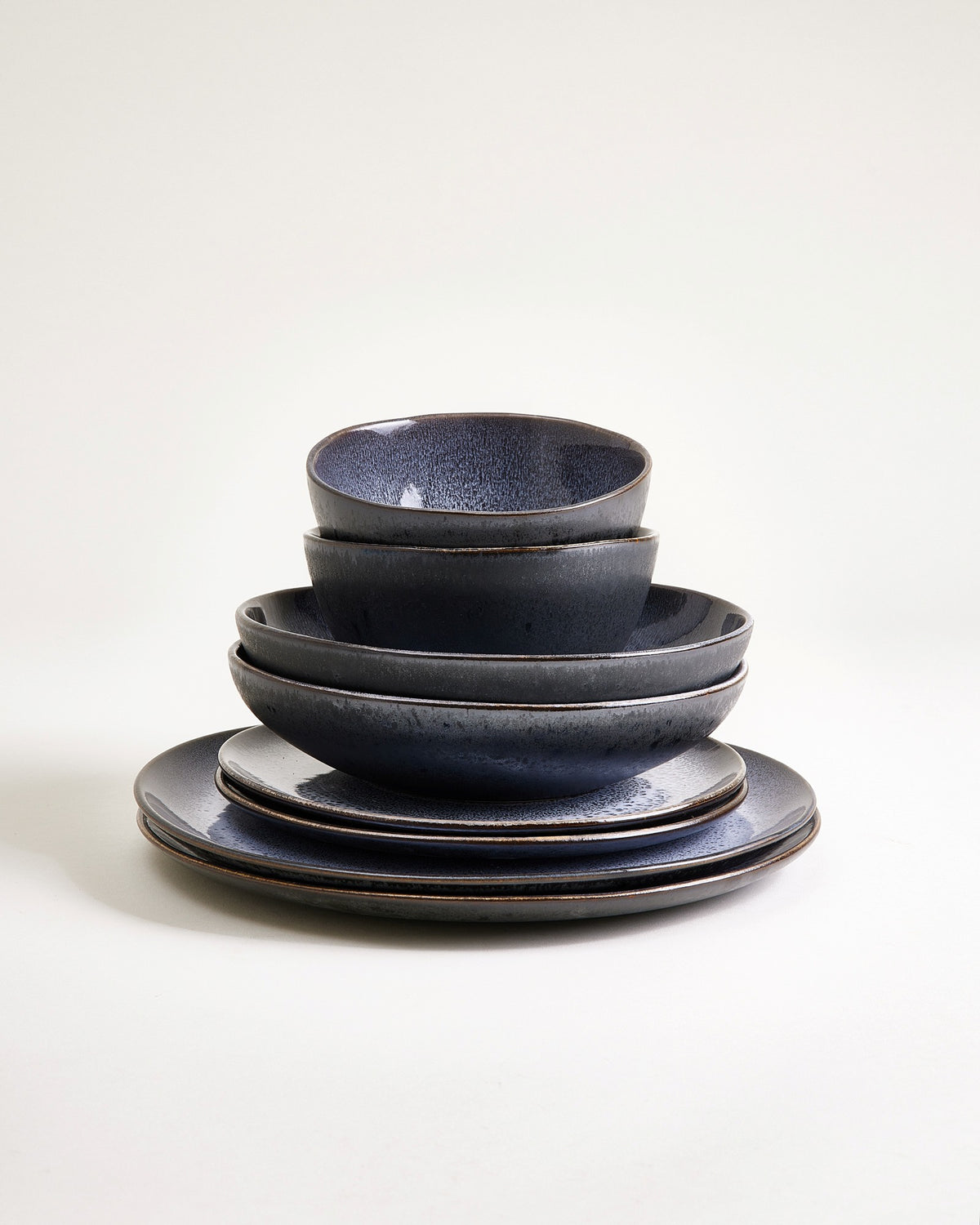Areia - Set di stoviglie classico nero 8 pezzi