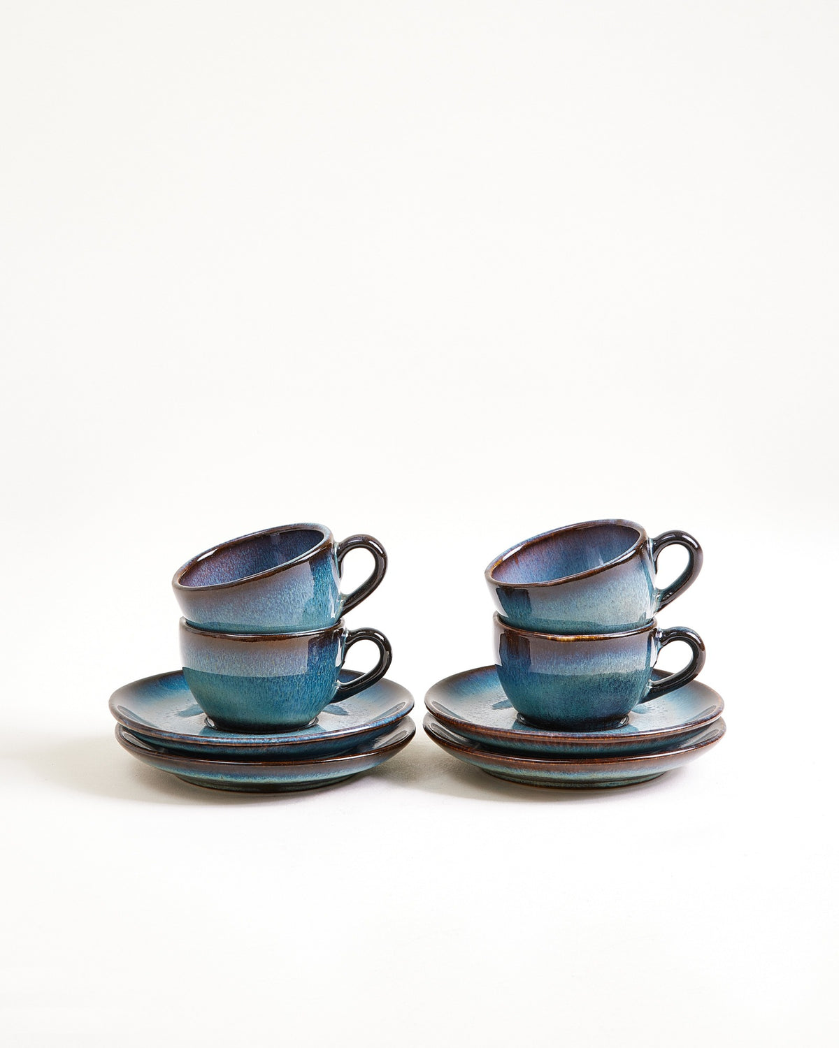 Madeira - Espresso mug & Espresso saucer classic green-blue Set of 4