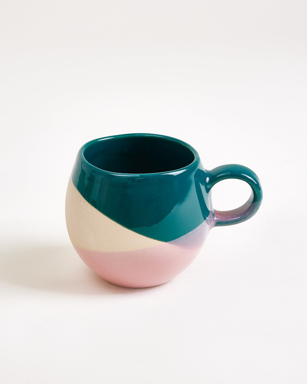 Bica - Tazza piccola verde scuro, sabbia e rosa