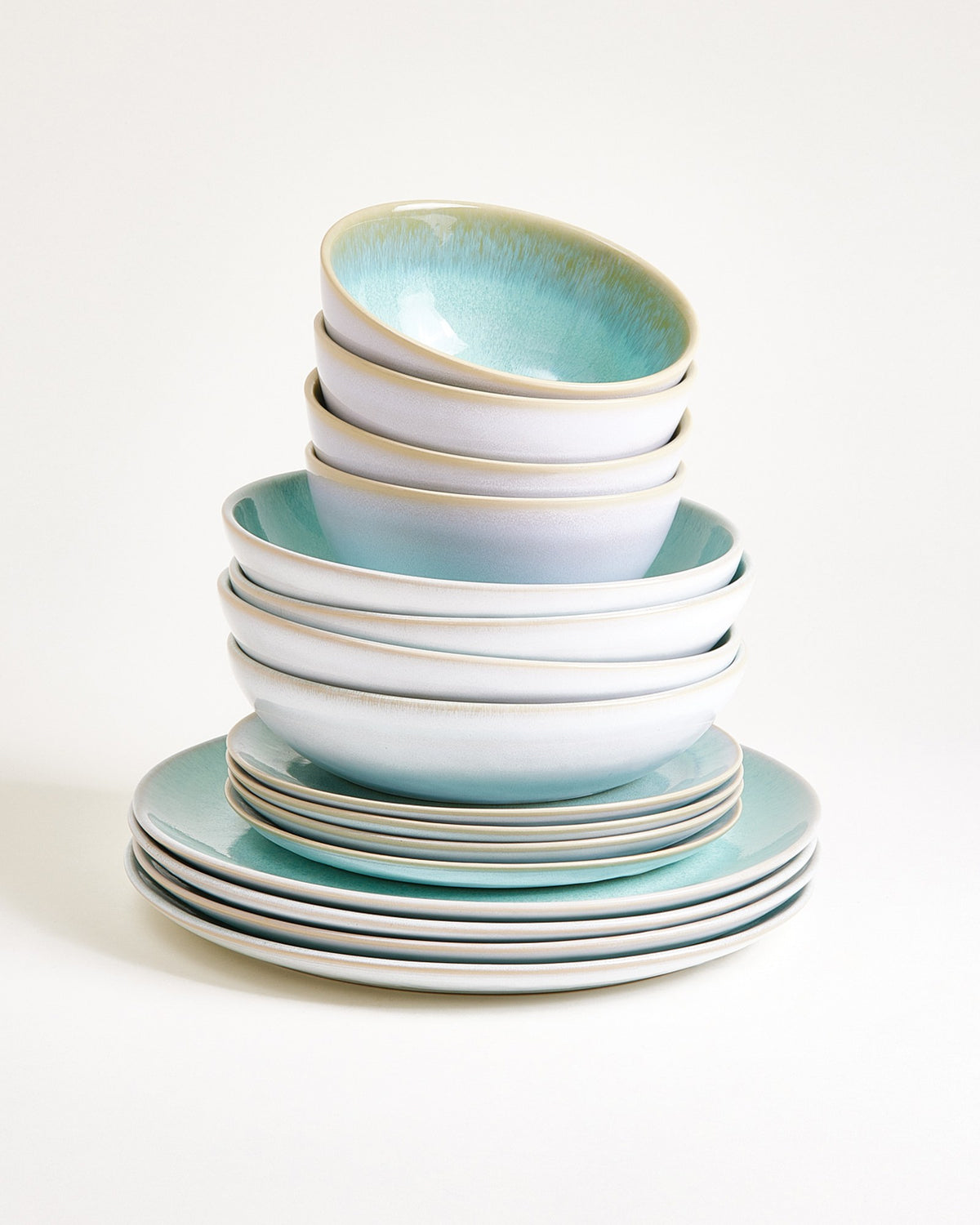 Cordoama - Set di stoviglie classico verde menta 16 pezzi