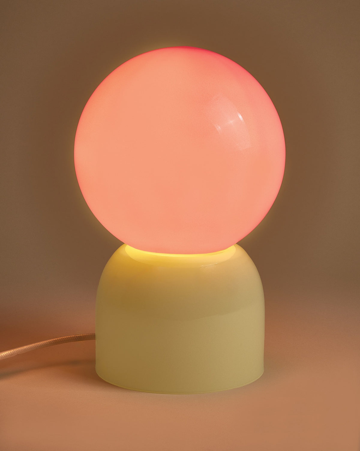 Lumo - Lampada in vetro rosa verde chiaro