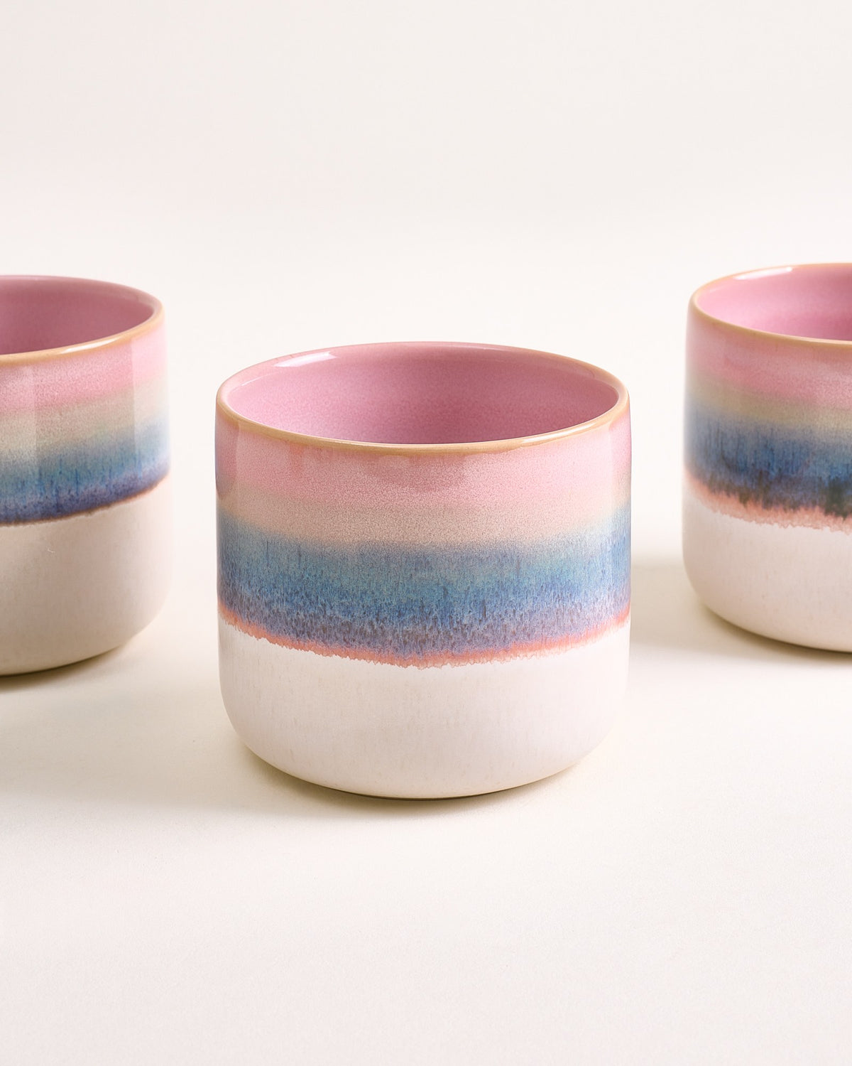 Nódoa Becher groß dipped rosa grün 4er-Set