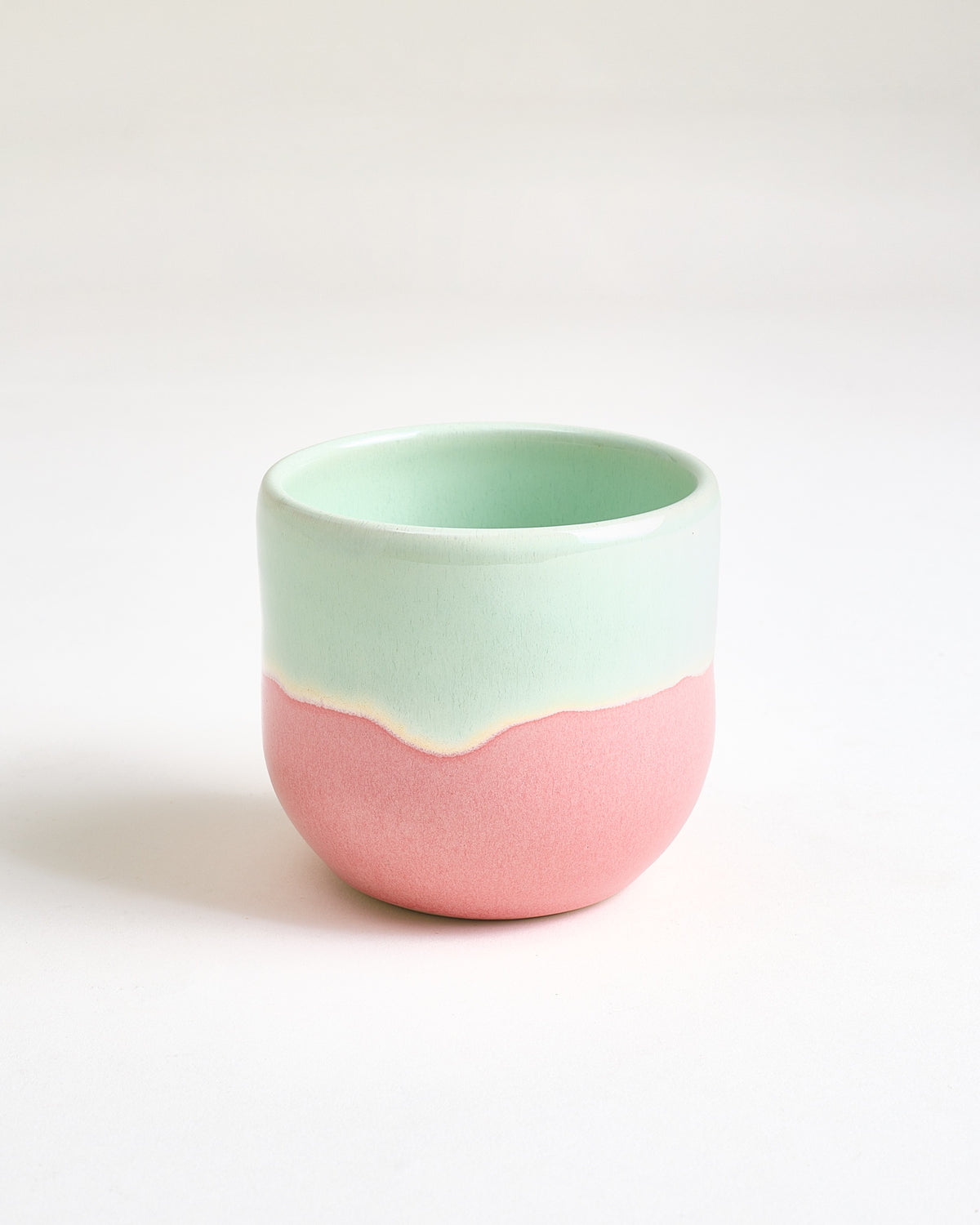 Nola - Tazza senza manico lime e rosa