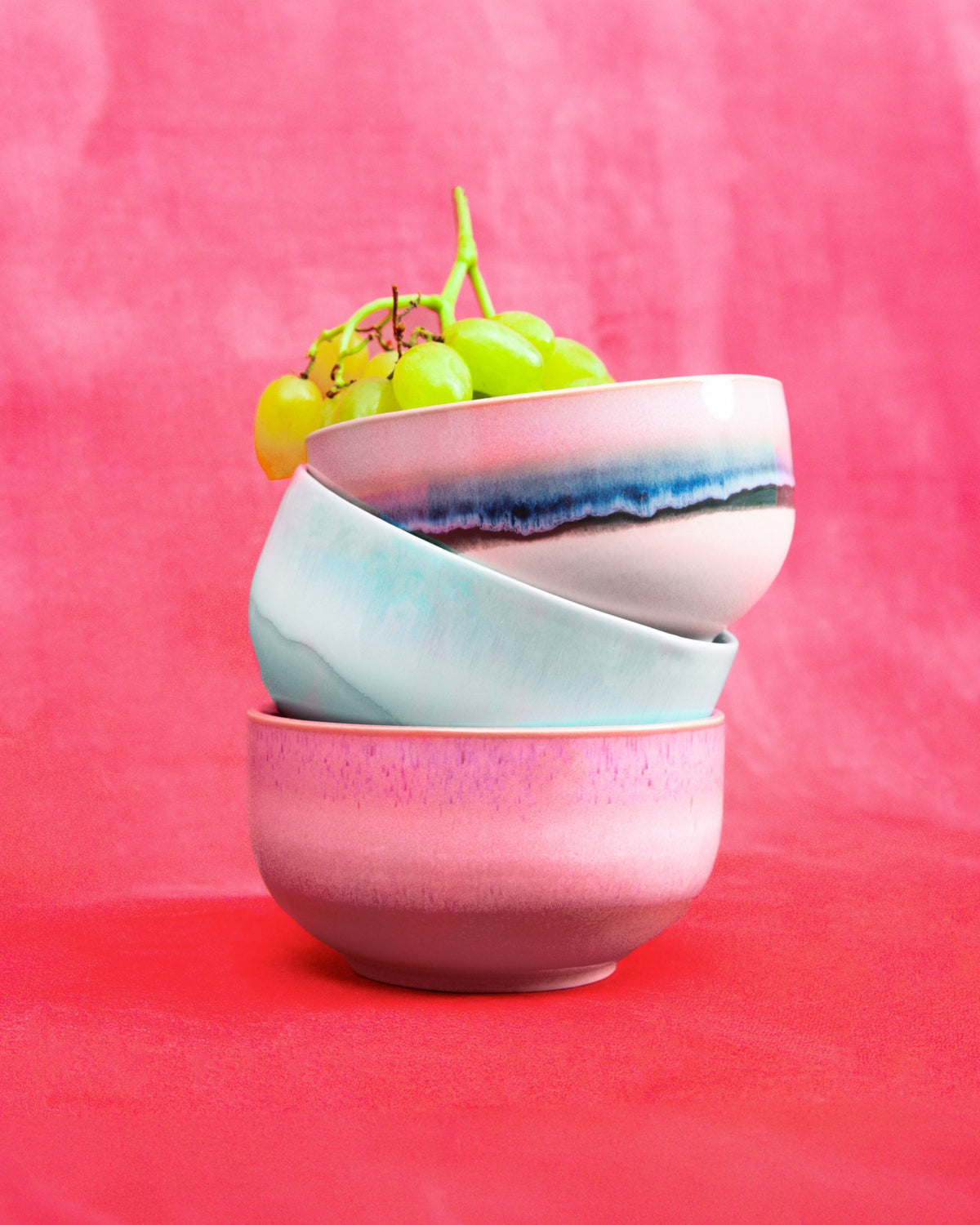 Nódoa - Ciotola per cereali dip-dye rosa verde