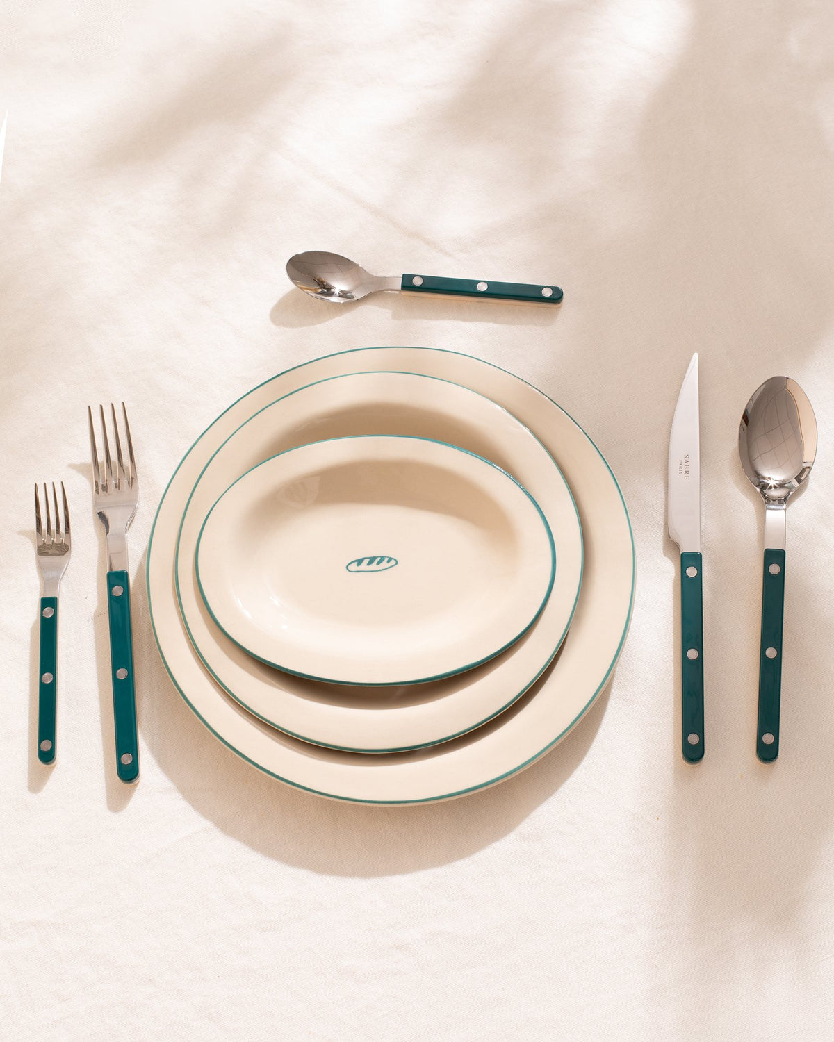 MaM x Sabre Paris - Cutlery Set of 5 dark green off-white