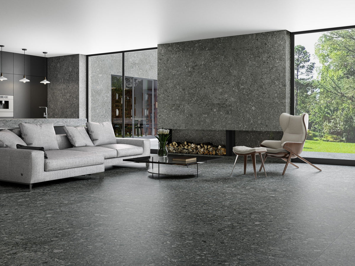 Ceppo Stone Dark Grey 60x60 CM Rect. Matt Klinker - Trendi Kakel - KakelExpress