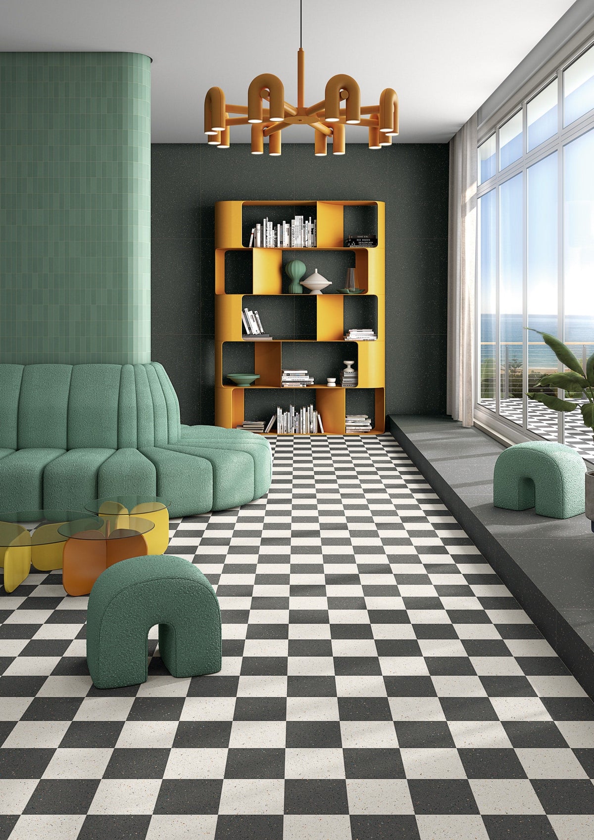 Micra Terrazzo Grafit Matt Rect. 20x20 CM Klinker - Trendi Kakel - KakelExpress