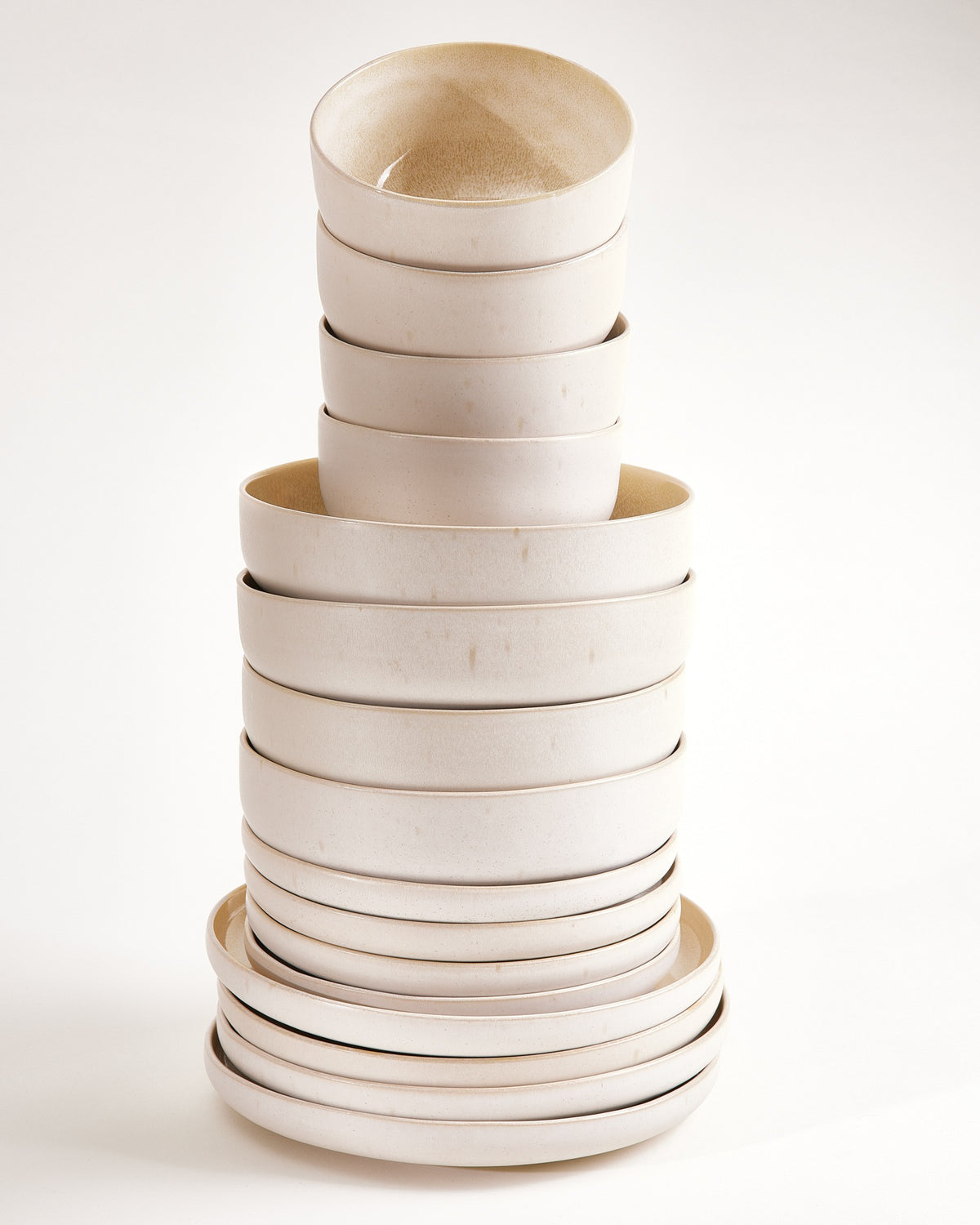 Lorosa - Set di stoviglie moderno sabbia 16 pezzi