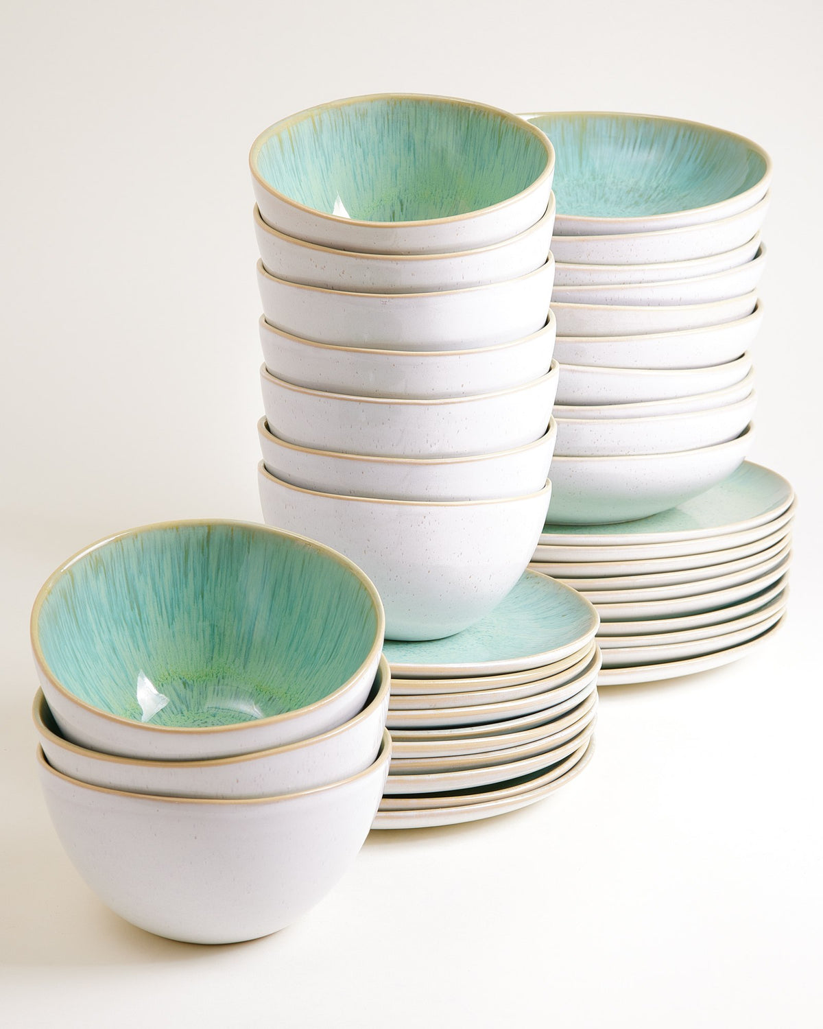 Areia - Set di stoviglie classico verde menta 40 pezzi