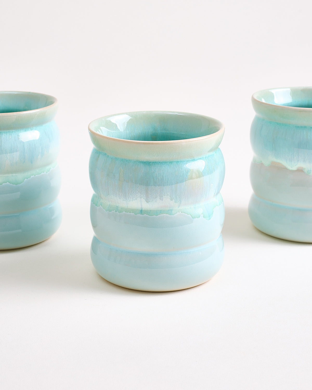 Bica - Tazza senza manico Bubble verde menta Set da 4