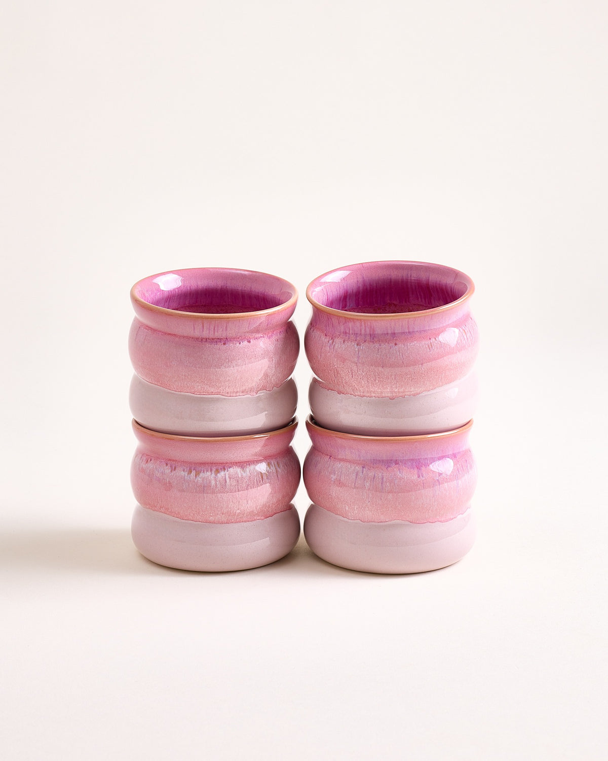 Bica - Tazzina senza manico Bubble rosa Set da 4