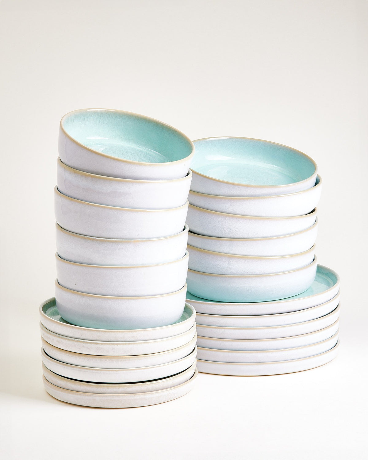 Cordoama - Set di stoviglie moderno verde menta 24 pezzi