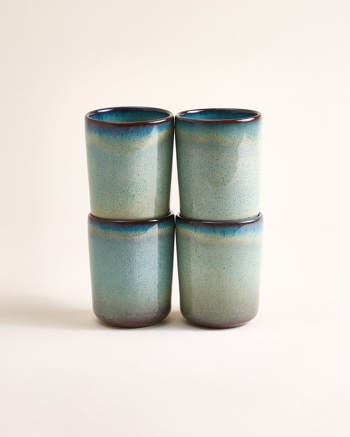 Madeira - Tazza senza manico verde-blu Set da 4
