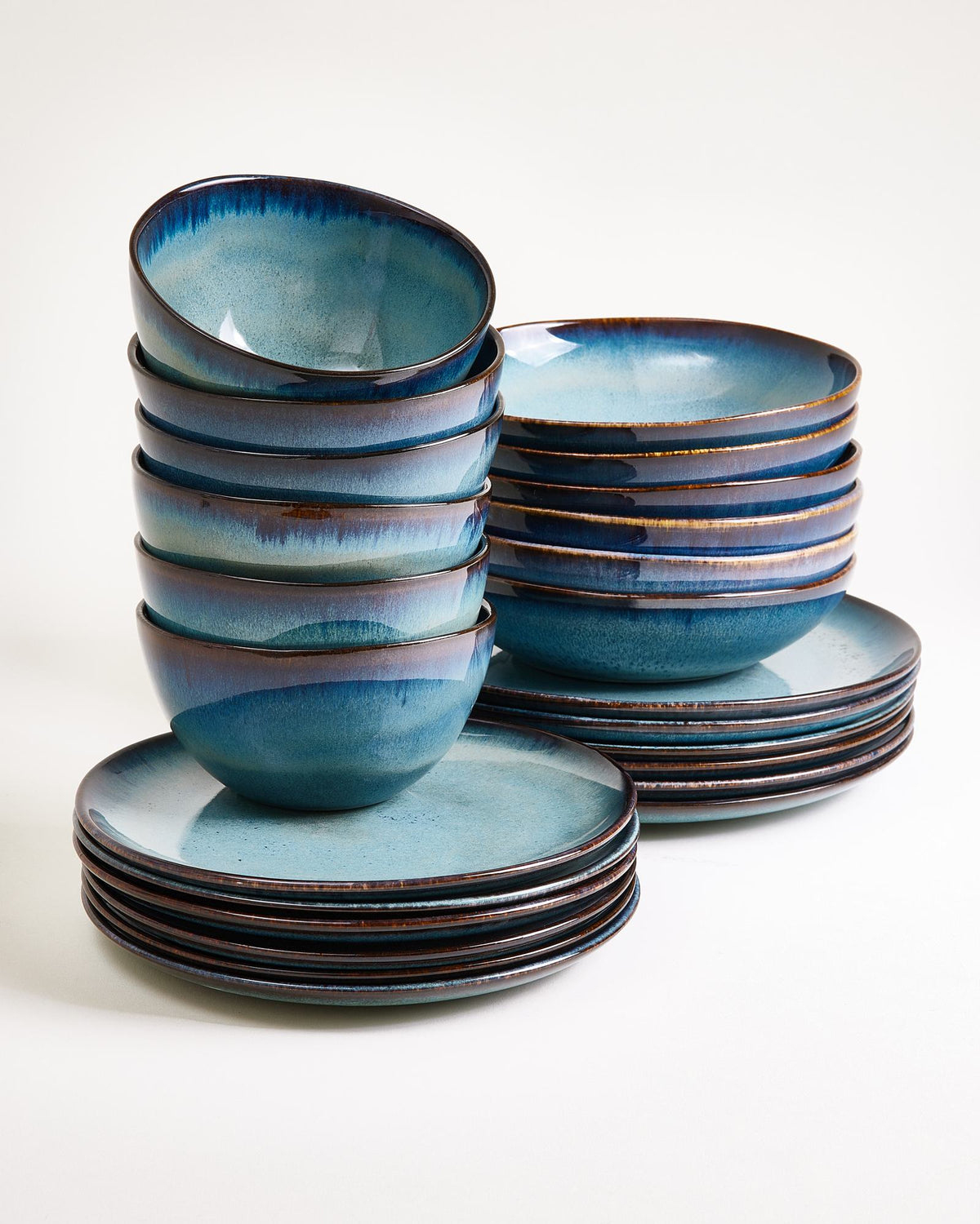 Madeira - Set di stoviglie classico verde-blu 24 pezzi