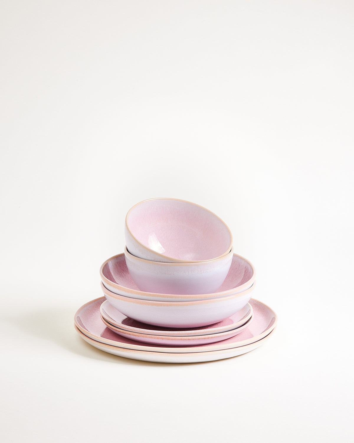 Melides - Set di stoviglie rosa 8 pezzi