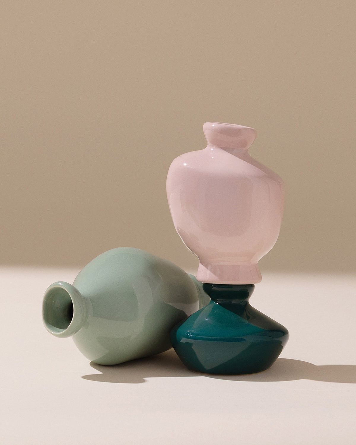 Mino - Vase S Set of 3 dark green purple sage