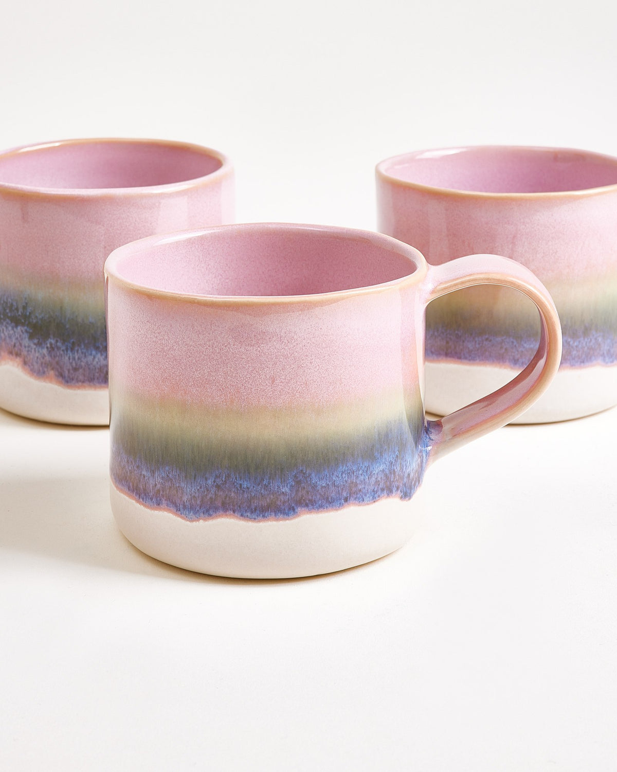 Nódoa Tasse groß dipped rosa grün 6er-Set