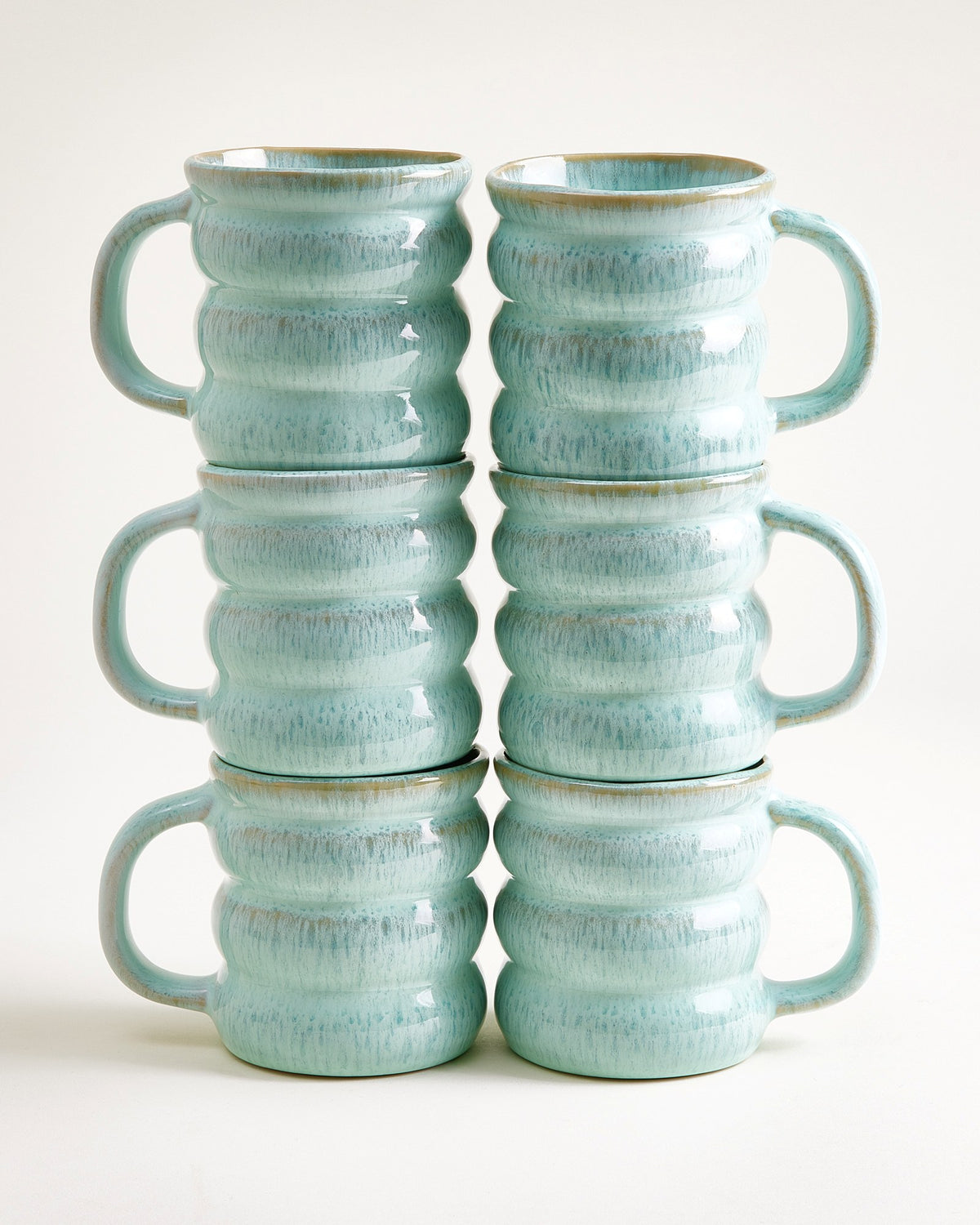 Ombra - Tazza grande Bubble verde menta Set da 6