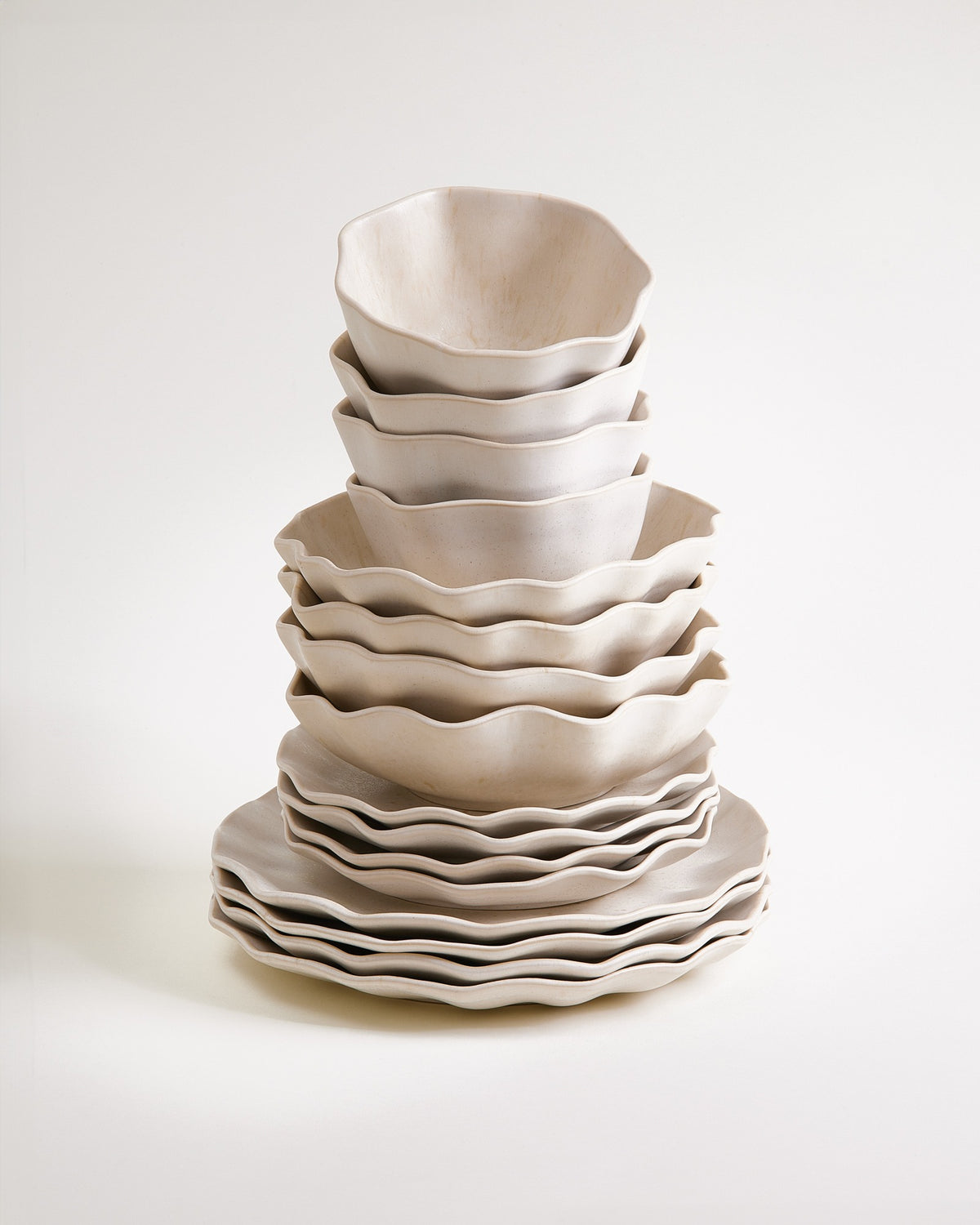 Sintra - Set di stoviglie shell sabbia 16 pezzi