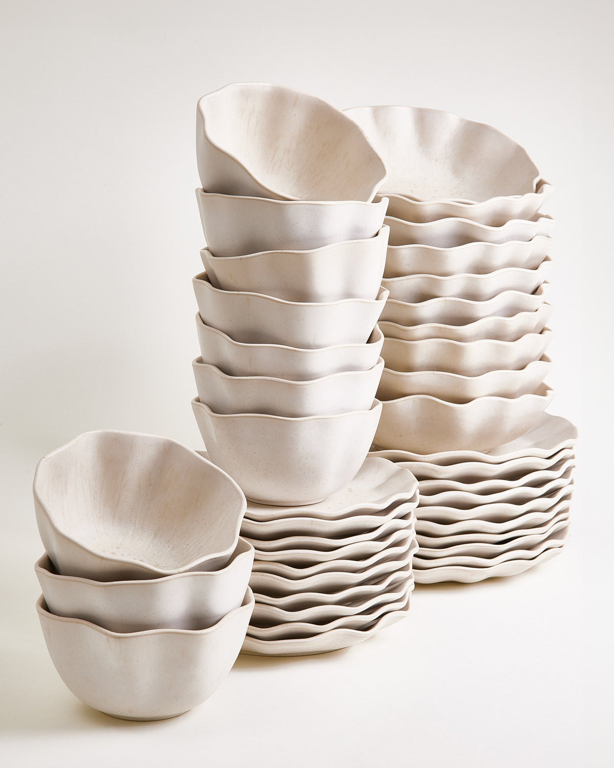 Sintra - Set di stoviglie shell sabbia 40 pezzi