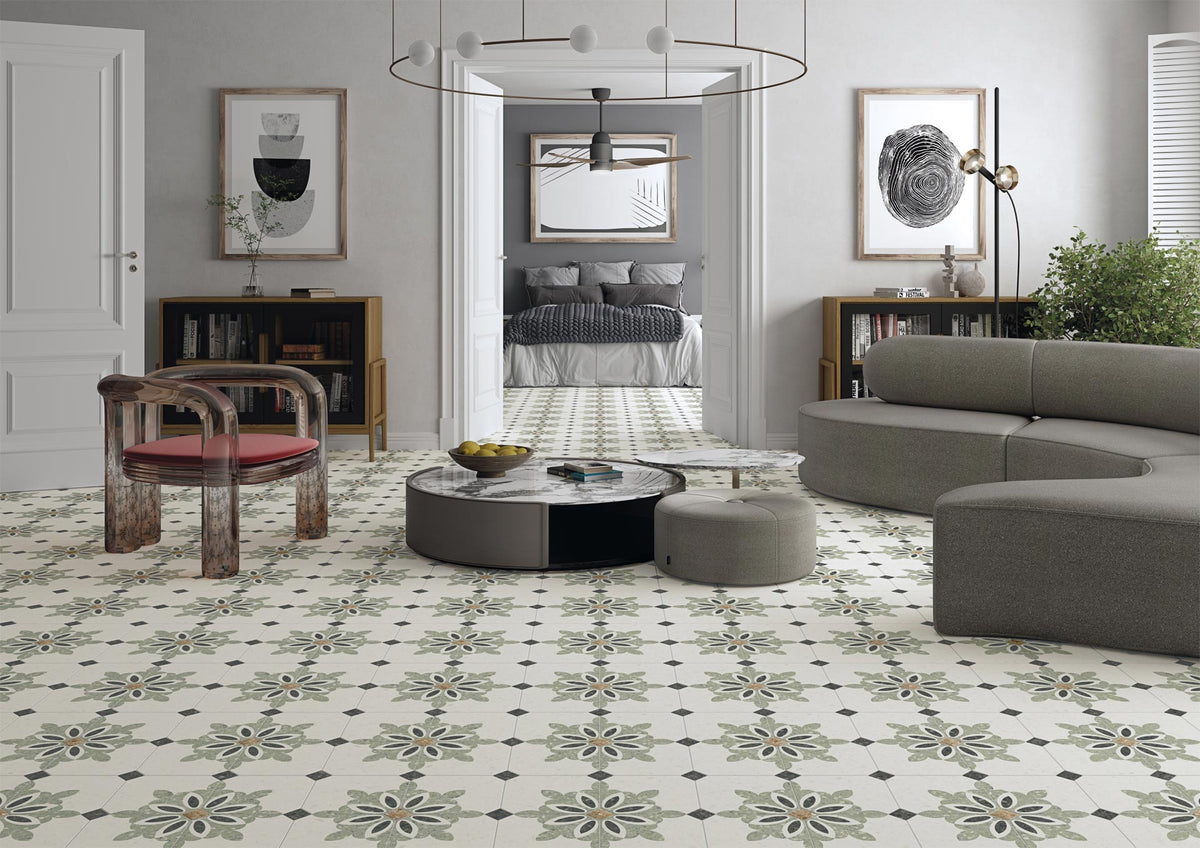 Octogono Antibes Verde 20x20 CM Klinker - Vives - KakelExpress