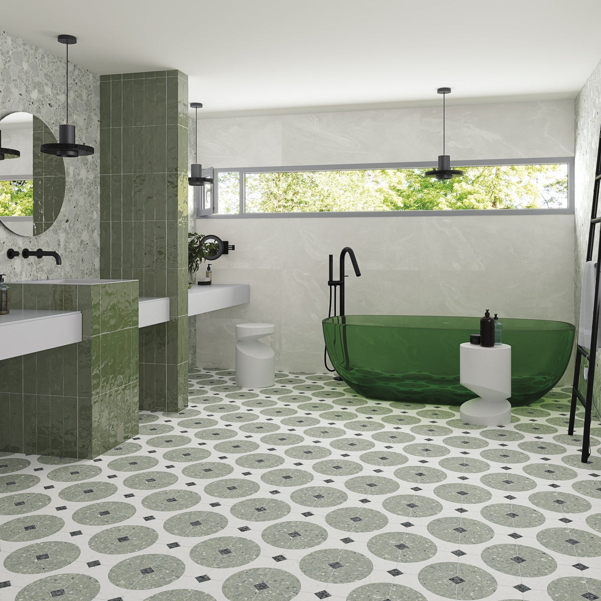Octogono Valeta Verde 20x20 CM Klinker - Vives - KakelExpress