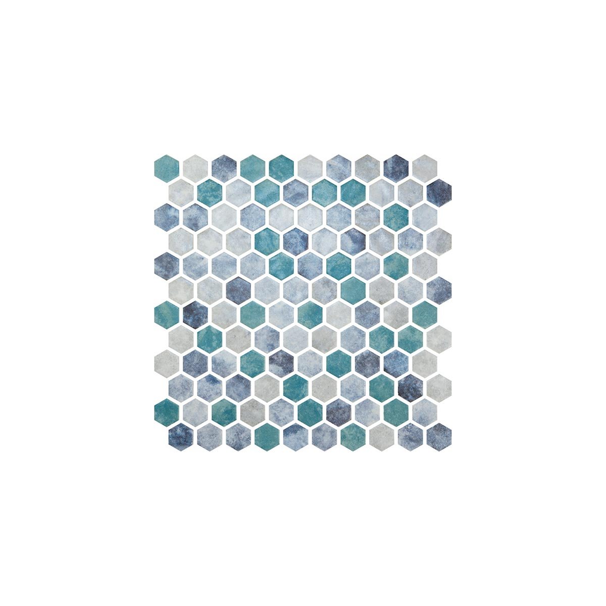 Frisia Silver Hexagon ø 25 MM Mosaik - tidlöst - KakelExpress