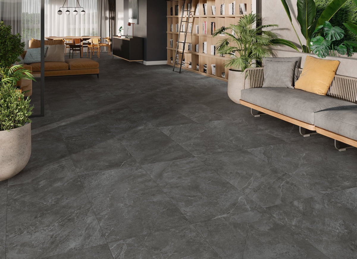 Indic Anthracite Rect. 60x60 CM Klinker - Trendi Kakel - KakelExpress