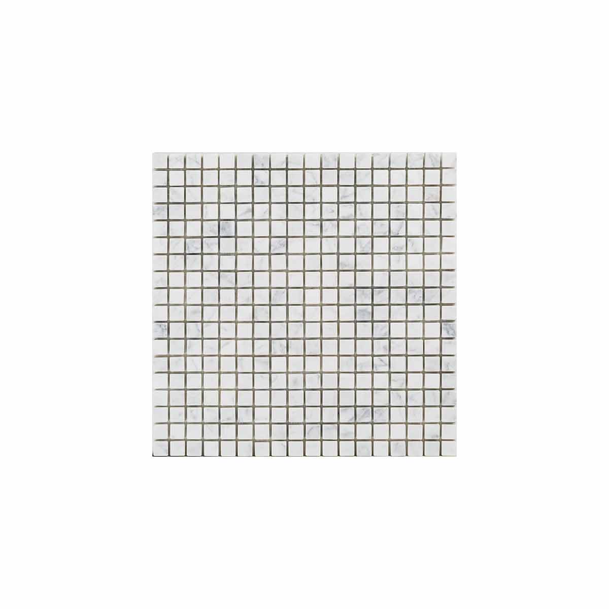 Naturstensmosaik White Marble Vit 15x15 MM - tidlöst - KakelExpress