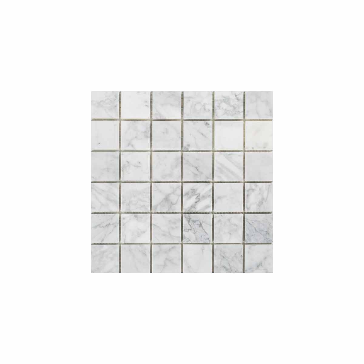 Naturstensmosaik White Marble Vit 45x45 MM - tidlöst - KakelExpress